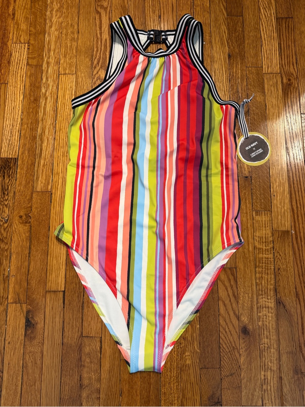 Christopher John Rogers Multicolor Vertical Stripe One-Piece Swimsuit